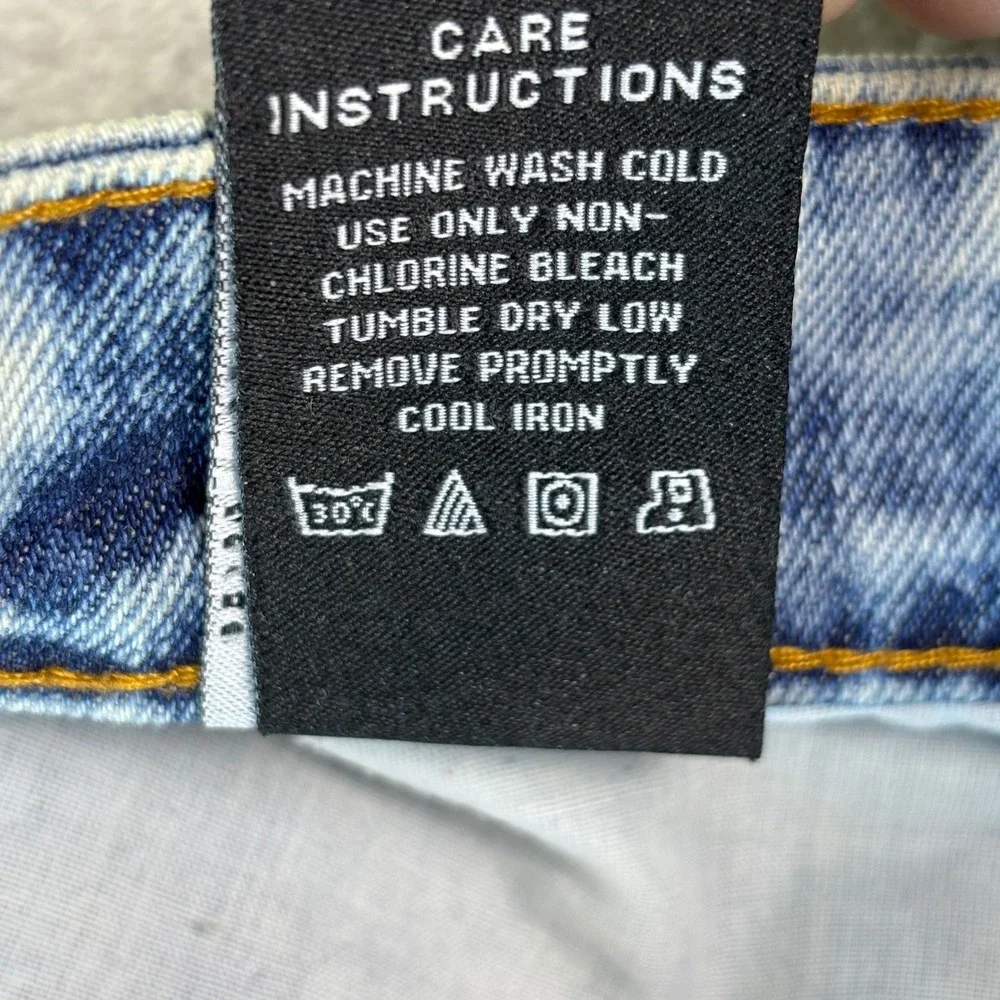 Rocawear Men's Moto Jeans Sz 36 Blue Acid Wash Zip Knee‎ Detail Streetwear